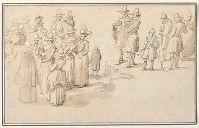 Et elegant selskap som drikker kildevann av Jan the Elder Brueghel