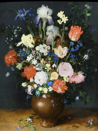 Bukett i en leirvase, ca. 1609 (olje på tre) av Jan the Elder Brueghel