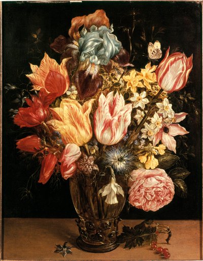 Bukett tulipaner Maleri av Jan Brueghel (eller Bruegel eller Brueghel eller Brueghel) den tidligere kjent som Bruegel de Velours (1568-1625). 17. århundre. Privat samling av Jan the Elder Brueghel