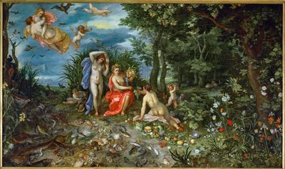 Ceres og de fire elementene (maleri på kobber) av Jan the Elder Brueghel