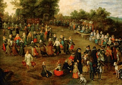 Folkedans foran erkehertugene … (maleri på lerret) av Jan the Elder Brueghel