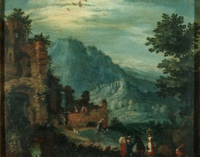 Landskap med klassiske ruiner av Jan the Elder Brueghel