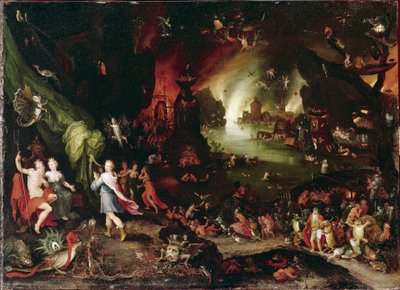 Orpheus in the Underworld Painting av Jan Brueghel Le Vieux kaller Bruegel de Velours (Brueghel eller Breughel av Jan the Elder Brueghel