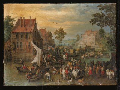 The Return of the Market (olje på kobber) av Jan the Elder Brueghel