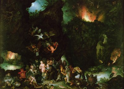 The Temptation of St. Anthony - Hell, 1594 (olje på kobber) av Jan the Elder Brueghel