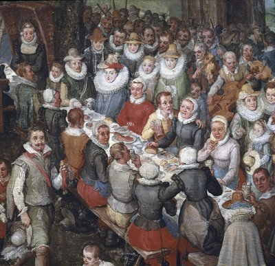 Bryllupsbankett ledet av erkehertug Albert av Østerrike og erkehertuginnen, detalj av Jan the Elder Brueghel