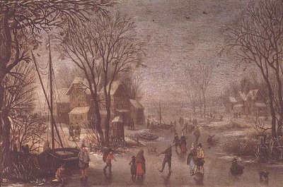 Vinterscene av Jan the Elder Brueghel