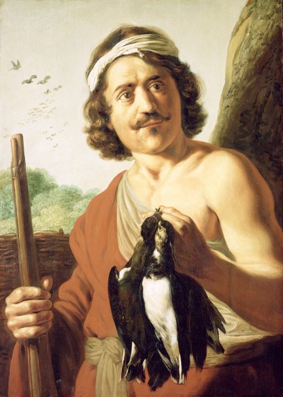 Luft og ungdom: Jeger med musketter og drepte fugler, 1623-25 av Jan the Elder Lievens
