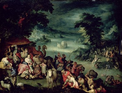 Den store flommen (olje på kobber) av Jan the Elder copy Brueghel