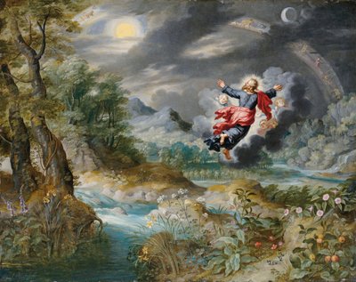 Gud skapte solen, månen og stjernene i firmamentet, ca. 1650 av Jan Brueghel the Younger