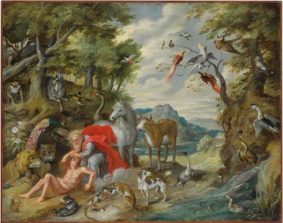 Skapelsen av Adam, fra historien om Adam og Eva av Jan Brueghel the Younger