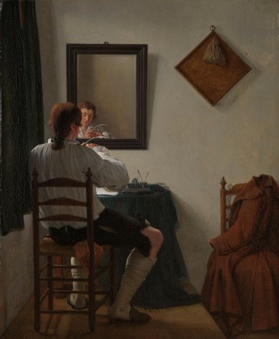 En forfatter trimmer pennen sin, 1784 av Jan the Younger Ekels