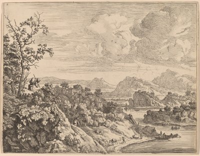 Utsikt over Rhinen av Jan van Aken after Herman Saftleven