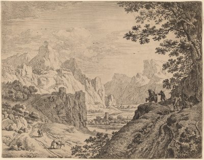 Utsikt over Rhinen av Jan van Aken after Herman Saftleven