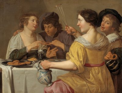 Kringlespiserne. 1630-40 av Jan van Bijlert