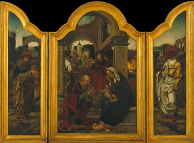 Triptych med Epiphany av Jan van Dornicke