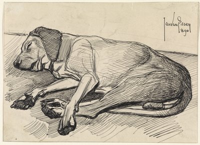 Sovende hund, til venstre av Jan van Essen
