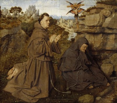 Saint Francis of Assisi mottar Stigmata, ca 1430. av Jan van Eyck