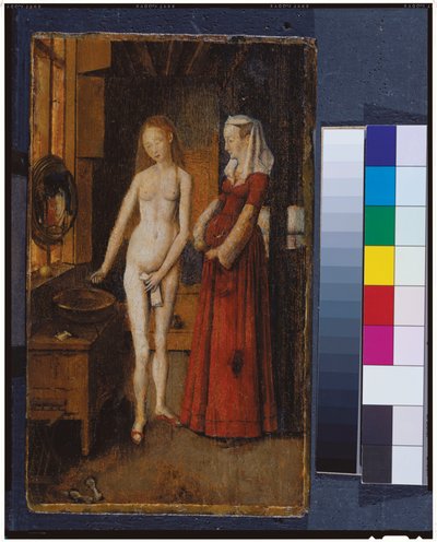 Kvinne på toalettet hennes (olje på eikepanel) av Jan van Eyck