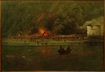 Brenning av petroleumslagre av Jan van Genegen