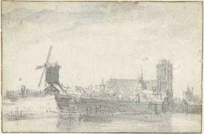 Utsikt over Dordrecht fra vannet av Jan van Goyen (possibly)