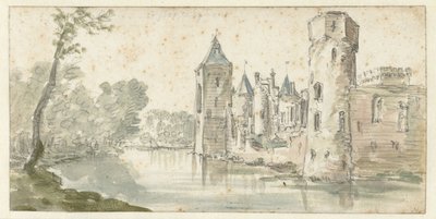 Utsikt over slottet Egmond av Jan van Goyen (possibly)
