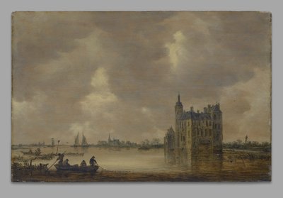Et slott ved en elv av Jan van Goyen