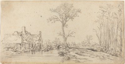 Hytte ved en elv av Jan van Goyen