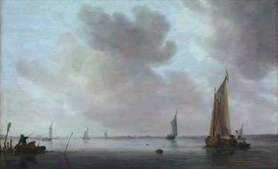 Fiskebåter utenfor en elvemunning, 1633. av Jan van Goyen
