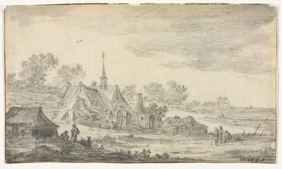 Gruppe av bygninger på en strand av Jan van Goyen