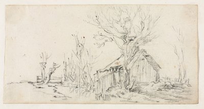 Schiță de peisaj cu Cottagenorwegian av Jan van Goyen