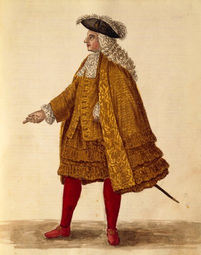 Ridderkappe, av Jan van Grevenbroeck eller Giovanni Grevembroch (1731-1807), Gli Donne de Veneziani, fra illustrert kostymebok, akvarell av Jan van Grevenbroeck