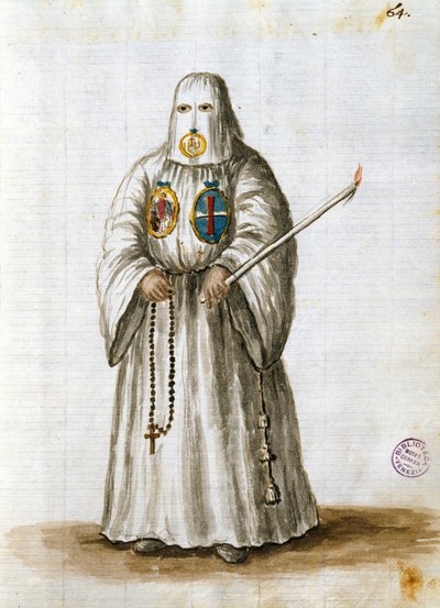 Robes of the Confraternity of St. Bernard of Siena (penn og blekk og wc på papir) av Jan van Grevenbroeck