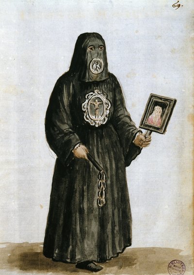 Robes of the Guardians of the lay guild of St. Fantino i Venezia (penn og blekk og wc på papir) av Jan van Grevenbroeck