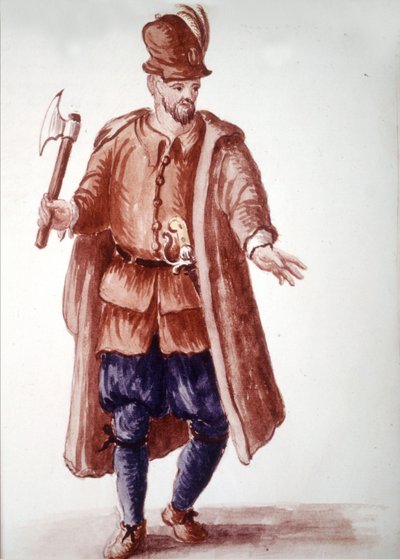 Scapolo di galéa: Betalt roer på byssene på 1700-tallet. Akvarelltegning og blekk fra manuskriptet "Venitianernes skikker"" av Jan van Grevenbroeck (eller Giovanni Grevembroch (Grevenbroch) (1731-1807) av Jan van Grevenbroeck