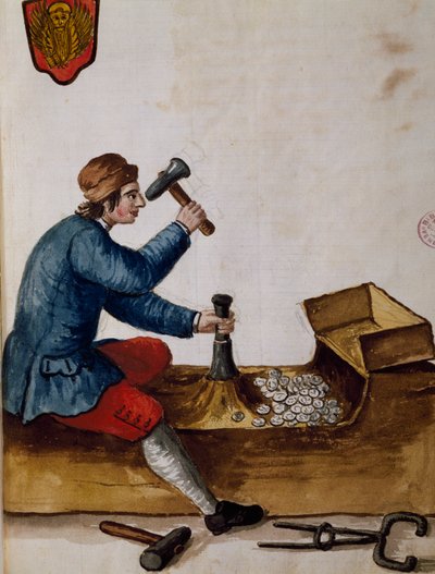 Arbeider ved, postfrisk, illustrasjon fra illustrert bok med venetianske kostymer, av Jan Grevenbroeck (1731-1807), akvarell, Italia av Jan van Grevenbroeck