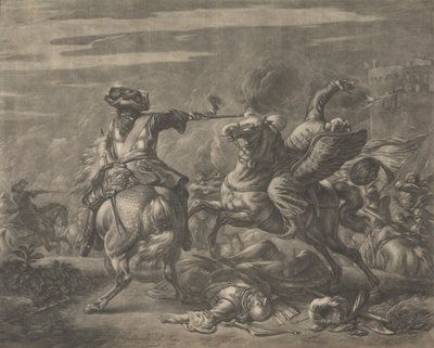 Battle Scene - Death of a Turk av Jan van Huchtenburg