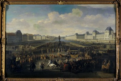 Louis XIV nærmer seg Pont Neuf, Paris av Jan van Huchtenburgh