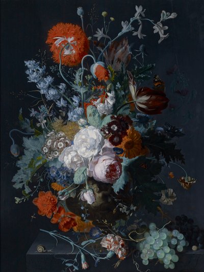Stilleben av blomster og frukt, ca. 1715 av Jan van Huysum