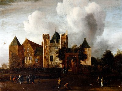 En utsikt over Purmerend Castle, nær Monnickendam, Waterland, Holland av Jan van III Kessel