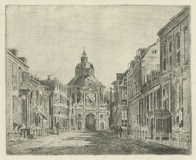 Utsikt over Wittevrouwenpoort i Utrecht av Jan van Lokhorst