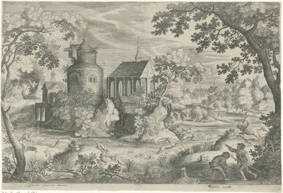 Hjortejakt ved et kapell av Jan van Londerseel