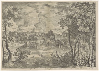 Landskap met Christus die en demon utdrijft ved en stomme mann Han kaster ut den elendige Lord Cacodaemona, besatt av myten, uttaler han veltalende ord til åndene. Kongelig av Jan van Londerseel