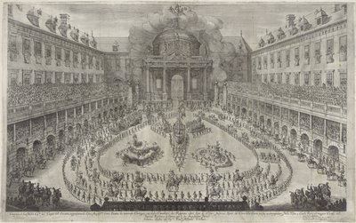 Karusell i Hofburg i Wien Ballett til hest i anledning bryllupet til keiser Leopold I og Margaret Theresa av Spania (serietittel) av Jan van Ossenbeeck