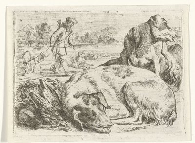 Jeger med hundene sine av Jan van Ossenbeeck