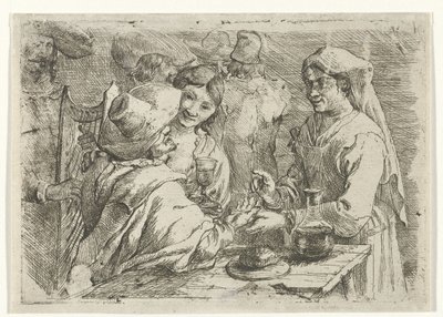 Spåkone med en kunde av Jan van Ossenbeeck