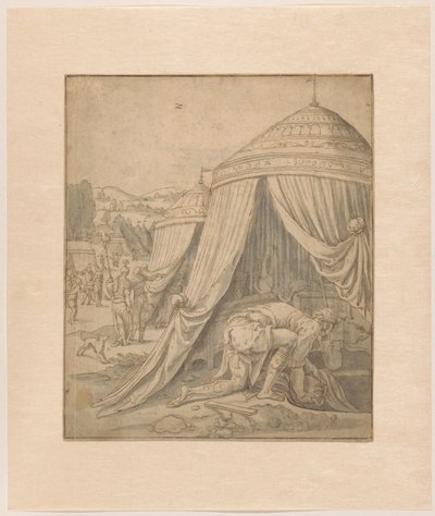 Acham begraver den stjålne eiendommen av Jan van Scorel (school of)