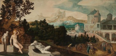 Landskap med Batseba. Rundt 1540-45 av Jan van Scorel