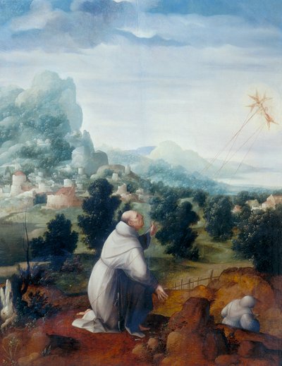 St. Frans av Assisi mottar stigmata av Jan van Scorel
