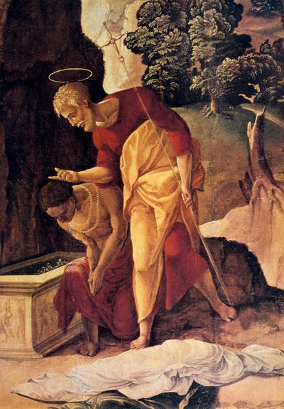 Apostelen Filip som døper evnukken, detalj, 1500-tallet. av Jan van Scorel